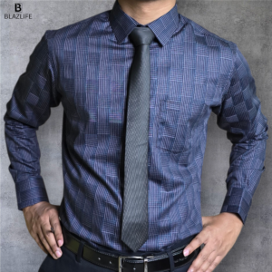 blazlife executive navy blue formal shirt for men